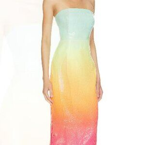 Runway The Label - Malibu Midi Ombre Sequin Tropical Dress - Medium